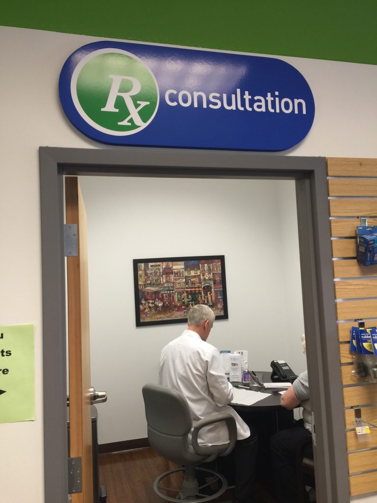 Pharmacist Mike preparing to give an immunization in our private consultation room