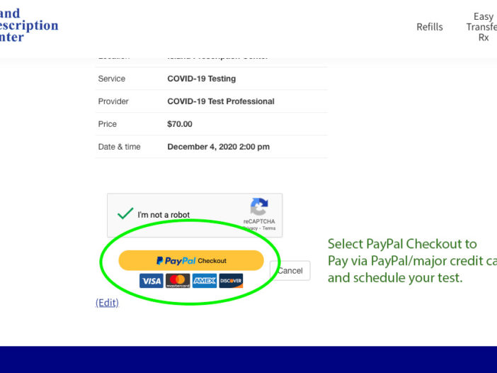 COVID-19 Testing PayPal Payment Button