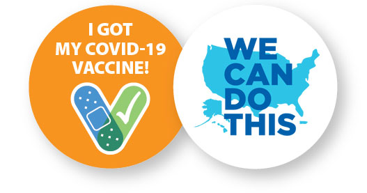 COVID-19 vaccine we can do this & I got my COVID-19 vaccines stickers